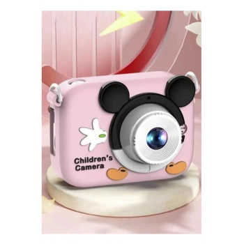 Mini 1080p Hd Çocuk Kamera Dijital Fotoğraf Makinesi 2.0 Inç Ekran 5 Adet Oyun Pembe