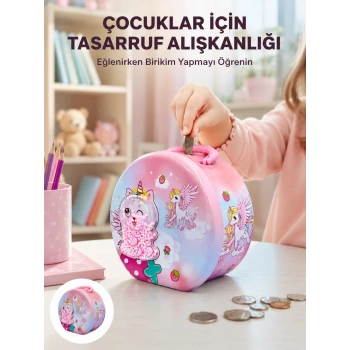 Mini Çocuk Para Kasası Güvenli Kilitli Birikim Kutusu
