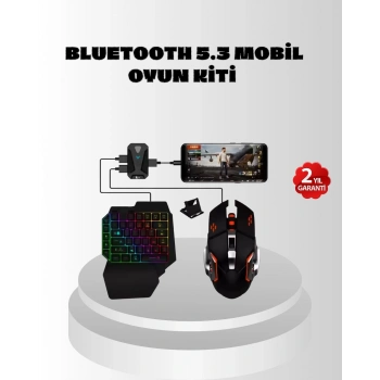 Mobil  Oyun Seti 5in1 X8 Pro Çipset Rgb Klavye Mouse Telefon Tutucu