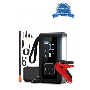 Multi Function Jump Ter Şarjlı Lastik Şişirme Pompası Akü Takviye Acil Durum Led Işık