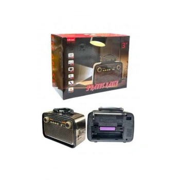Müzik Kutusu Bluetooth Bağlantılı El Fenerli Nostaljik Tasarım Radyo