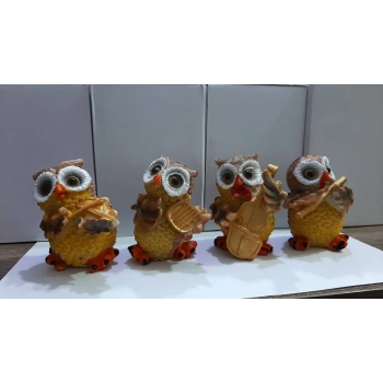 Müzisyen Baykuşlar Biblo 4lü Set