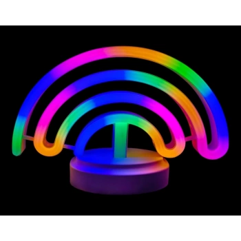 Neon Işıklı Gökkuşağı Masa Gece Lambası Pil+usb