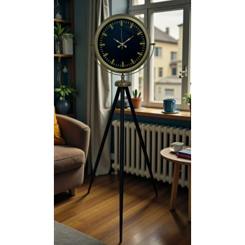 Nostalji Şık Tasarım Tripod Ayaklı Saat