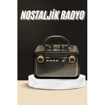 Nostaljik Radyo Bluetooth Bağlantılı Müzik Kutusu Ahşap