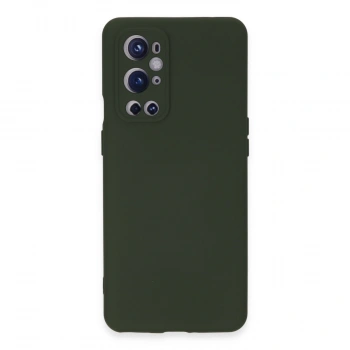 One Plus 9 Pro Kılıf Nano İçi Kadife Silikon - Koyu Yeşil