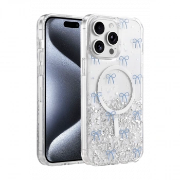 Onegif Apple İphone 14 Pro Max Misk Simli Magsafe Kapak - Desen 3