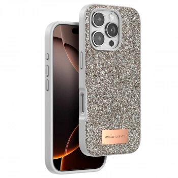 Onegif Apple İphone 16 Pro Bright Simli Kapak - Gold