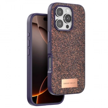 Onegif Apple İphone 16 Pro Max Bright Simli Kapak - Derin Mor