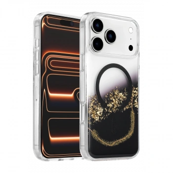 Onegif Apple İphone 17 Pro Max Lotus Simli Magsafe Kapak - Siyah