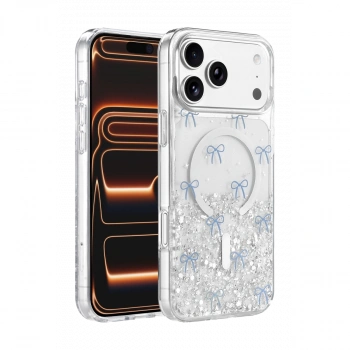 Onegif Apple İphone 17 Pro Max Misk Simli Magsafe Kapak - Desen 3