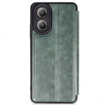 Oppo A38 Kılıf Flip Cover - Koyu Yeşil