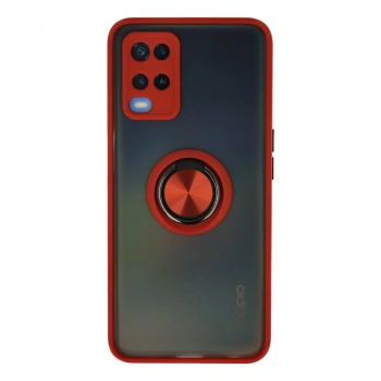 Oppo A54 4g Kılıf Montreal Yüzüklü Silikon Kapak - Kırmızı
