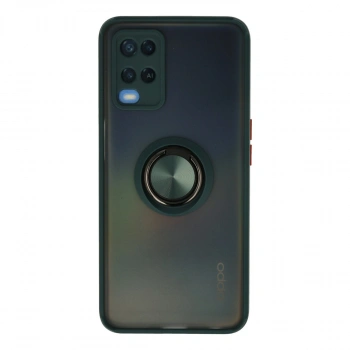 Oppo A54 4g Kılıf Montreal Yüzüklü Silikon Kapak - Yeşil