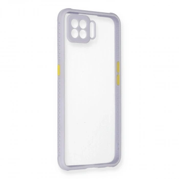 Oppo A73 Kılıf Miami Şeffaf Silikon - Lila