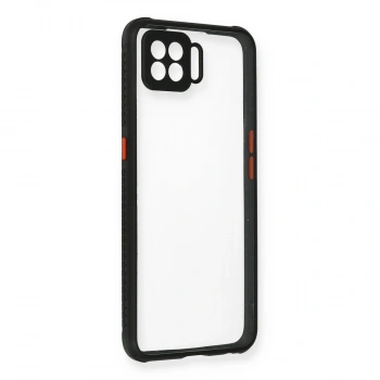 Oppo A73 Kılıf Miami Şeffaf Silikon - Siyah