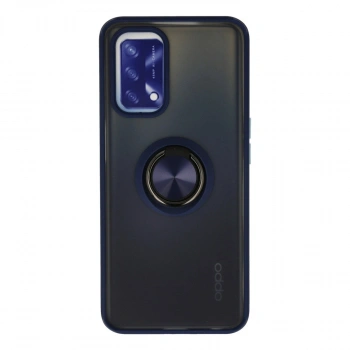 Oppo A74 4g Kılıf Montreal Yüzüklü Silikon Kapak - Lacivert