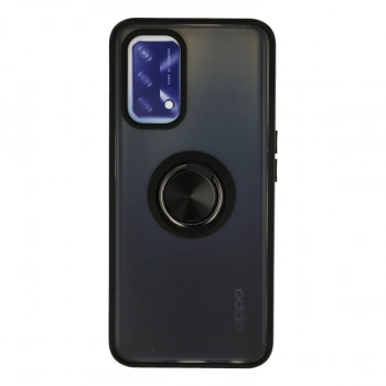 Oppo A74 4g Kılıf Montreal Yüzüklü Silikon Kapak - Siyah