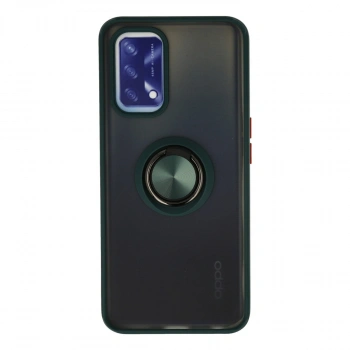 Oppo A74 4g Kılıf Montreal Yüzüklü Silikon Kapak - Yeşil
