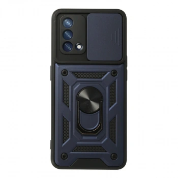 Oppo A74 4g Kılıf Pars Lens Yüzüklü Silikon - Lacivert