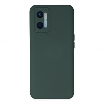 Oppo A96 Kılıf Nano İçi Kadife Silikon - Koyu Yeşil