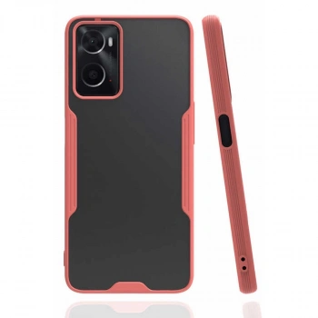 Oppo A96 Kılıf Platin Silikon - Pembe