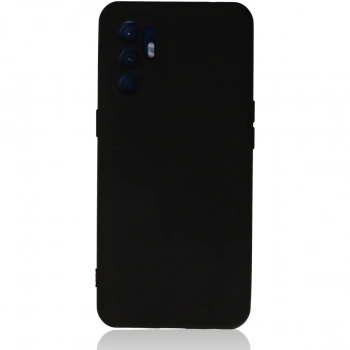 Oppo Reno 6 Kılıf Nano İçi Kadife Silikon - Siyah