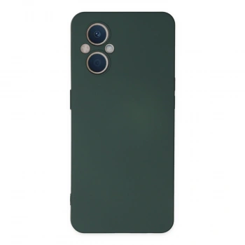 Oppo Reno 7 Lite Kılıf Nano İçi Kadife Silikon - Koyu Yeşil