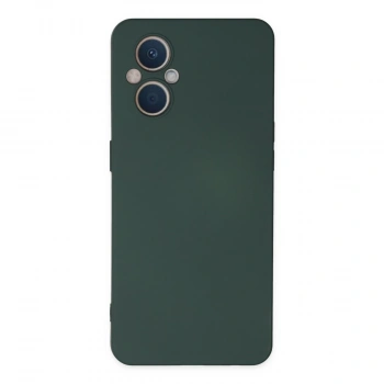 Oppo Reno 7 Lite Kılıf Nano İçi Kadife Silikon - Koyu Yeşil