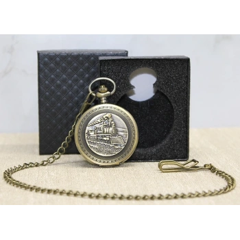 Özel Kutulu Tren Temalı Köstekli Saat Alk4670