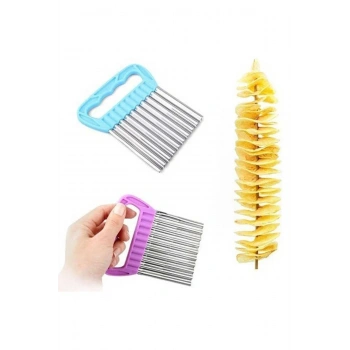 Özel Tutacaklı Şekilli Sebze Ve Meyve Kesme Aleti Cips Doğrayıcı35126 (599)