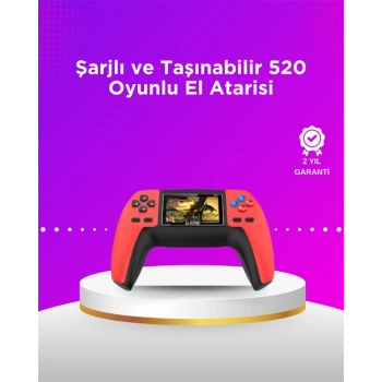 P5 Taşınabilir Retro Konsol – 520 Oyun, Ergonomik Tasarım, Nostaljik Eğlence