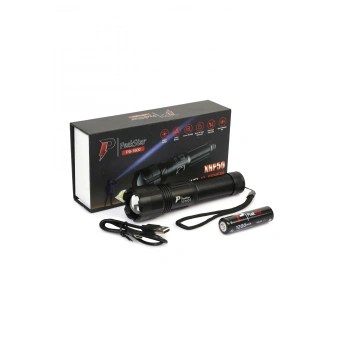 Peakstar Ps-1600 Süper Parlak Led Zoomlu 5 Mod Su Geçirmez Profesyonel Kamp Bekçi Avcı Feneri