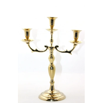 Pirinç 3lü Şamdan Model 2