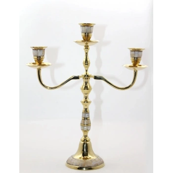 Pirinç Sedefli 3lü Şamdan 19124