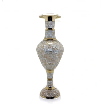 Pirinç Sedefli Vazo 60 Cm Ksk130