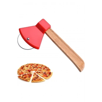Pizza Kesici Bambu Saplı Balta Görünümlü Oval Kesicira311 (599)