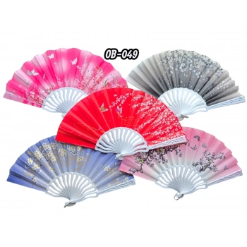 Plastik Kumaş Yelpaze 12li Karışık Ob-049