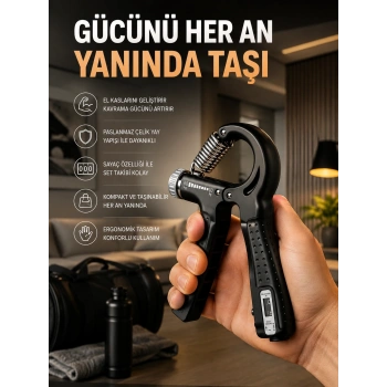 Portatif Ayarlanabilir El Yayı Sayaçlı Dayanıklı Çelik Yay Yeni Nesil