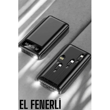 Powerbank 20.000 Mah Dijital Göstergeli Lcd Ekran Uzun Pil Ömrü