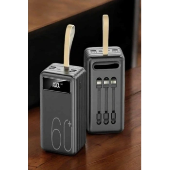 Powerbank 60.000 Mah 4 Portlu Uzun Şarj Süreli Dijital Göstergeli