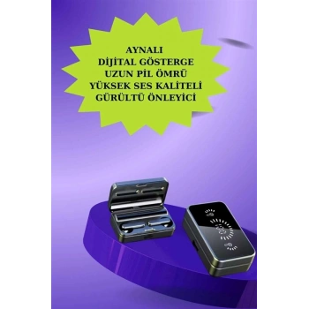 Powerbank Aynalı Bluetooth Kulaklık Ve Akıllı Saat Seti Anc Özelliği Dokunamatik