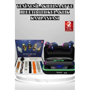 Powerbank Bluetooth Kulaklık Ve Akıllı Saat 7 Kordonlu Metal Kordon Plastik Kordon