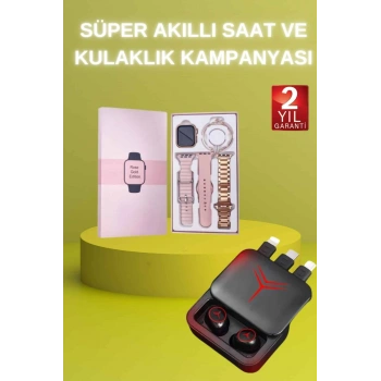 Powerbank Özellikli Bluetooth Kulaklık Ve Nabız Ölçer Akıllı Saat Bileklik Hediyeli