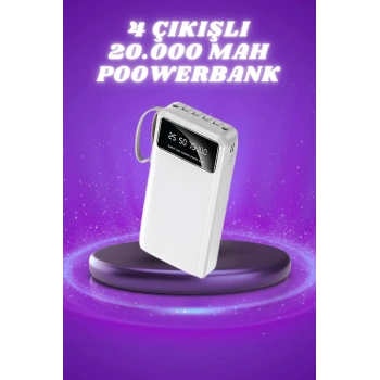 Powerbank Şarj Cihazı 4 Çıkışlı 20.000 Mah Powerbank Taşınabilir Çoklu Giriş
