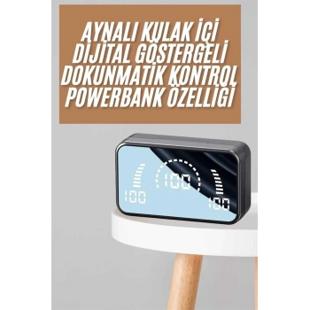 Powerbankli Bluetooth Kulaklık Yüksek Ses Aynalı Çift Dijital Gösterge Ekranı