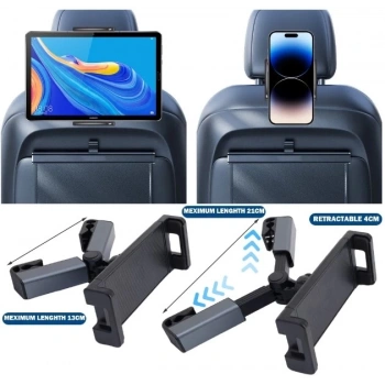 Pratik Koltuk Arkası Ayarlanabilir Tablet Telefon Tutucu