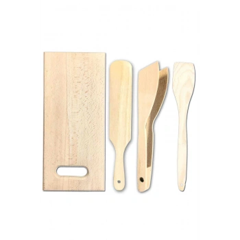 Pratik Kullanım Ahşap Büyük Mutfak Seti 4 Parça (599)