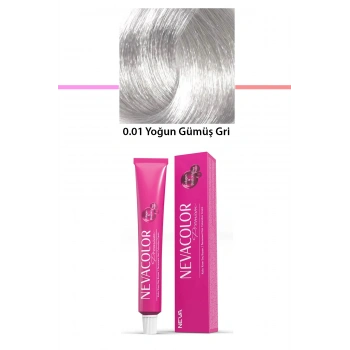 Premium 0.01 Yoğun Gümüş Gri  Kalıcı Krem Saç Boyası 50 G Tüp (599)