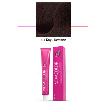 Premium 3.4 Koyu Kestane  Kalıcı Krem Saç Boyası 50 G Tüp (599)